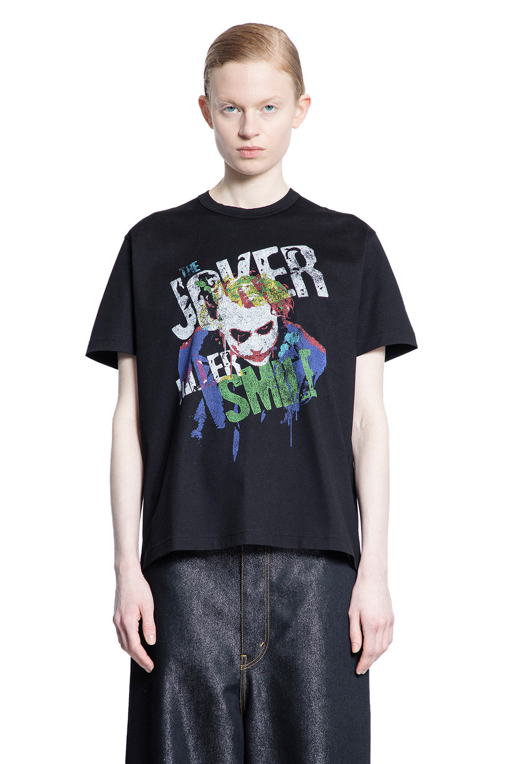 JUNYA WATANABE WOMAN BLACK T-SHIRTS & TANK TOPS