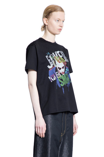 JUNYA WATANABE WOMAN BLACK T-SHIRTS & TANK TOPS