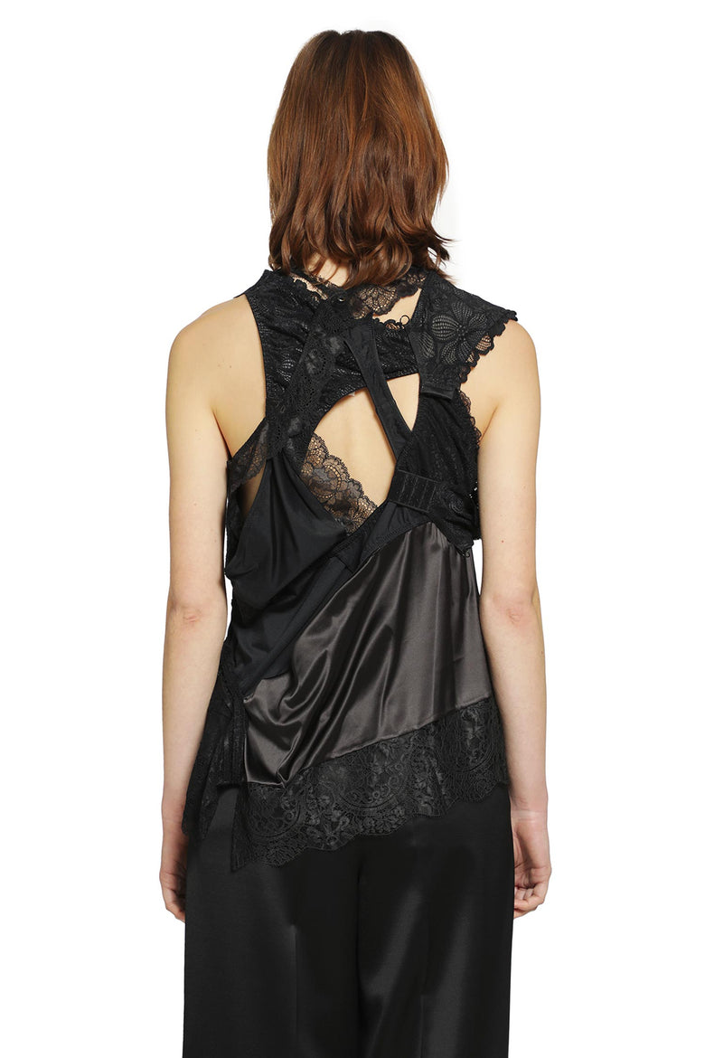 JUNYA WATANABE Asymmetric Satin Lace Top woman