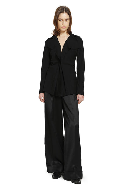 Pleated Blazer in Poly Twill
