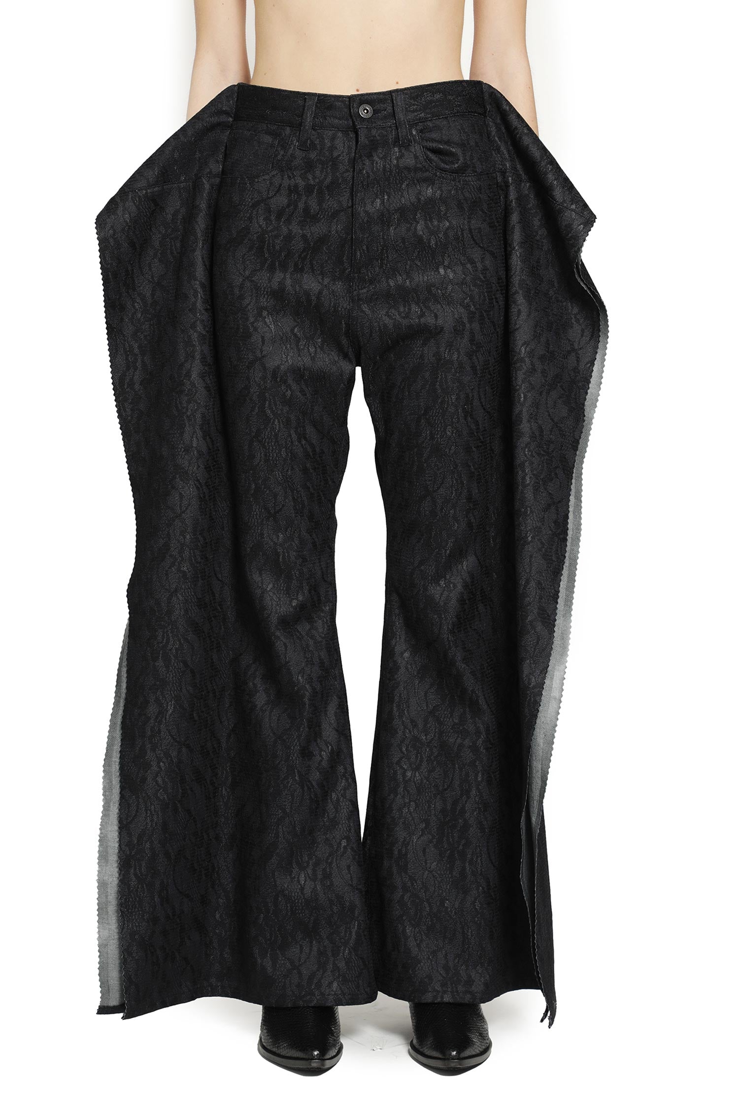 Deconstructed Jeans in Floral Denim