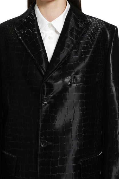 Embossed Single Breasted Coat