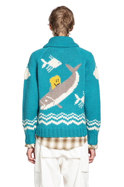 Hand Knit Peckish Trout Zip Cardigan