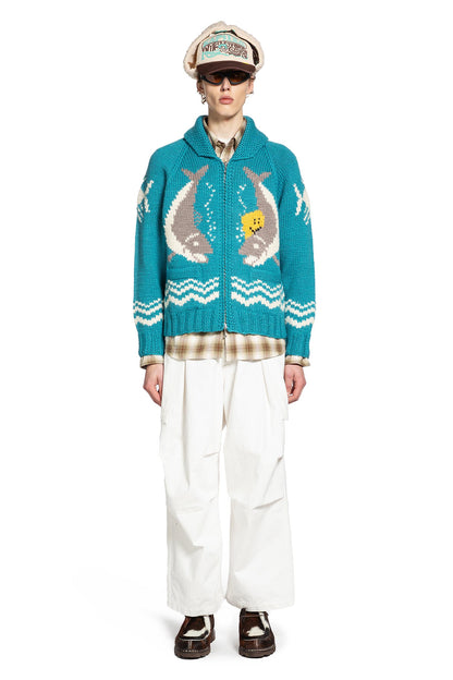 Hand Knit Peckish Trout Zip Cardigan