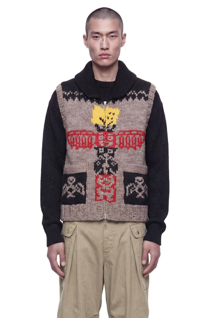 Hand Knit Peckish Totem Pole Vest