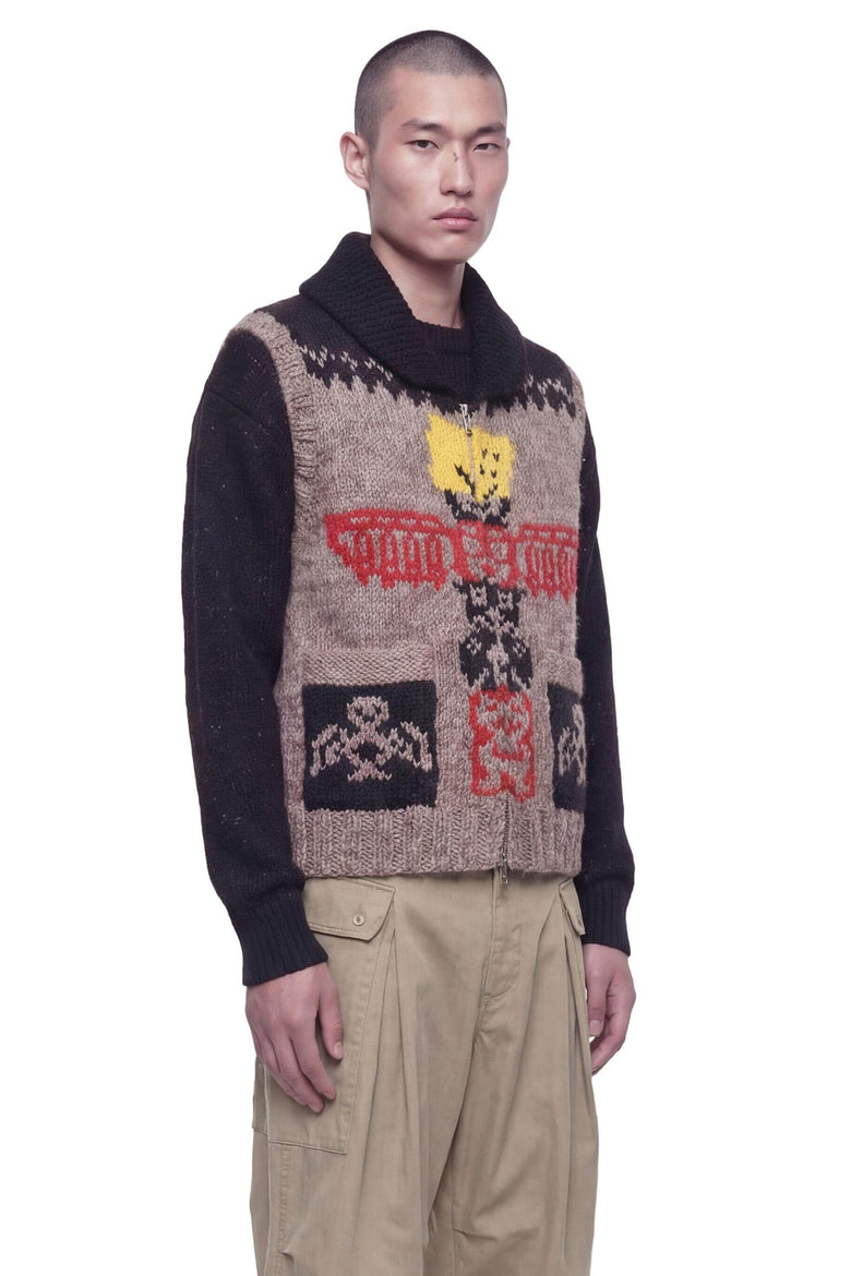 Hand Knit Peckish Totem Pole Vest
