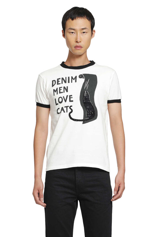Denim Men Love Cats Ringer T
