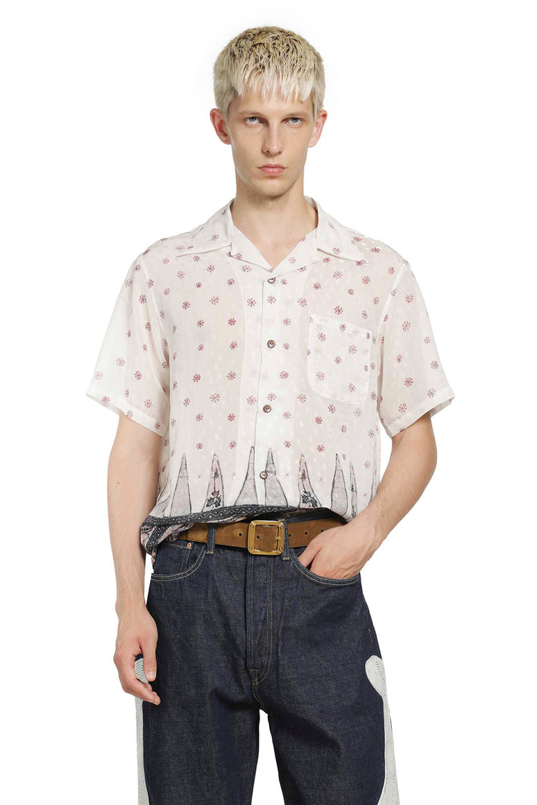 KAPITAL Sheer Sarasa Calico Short Sleeve Shirt man