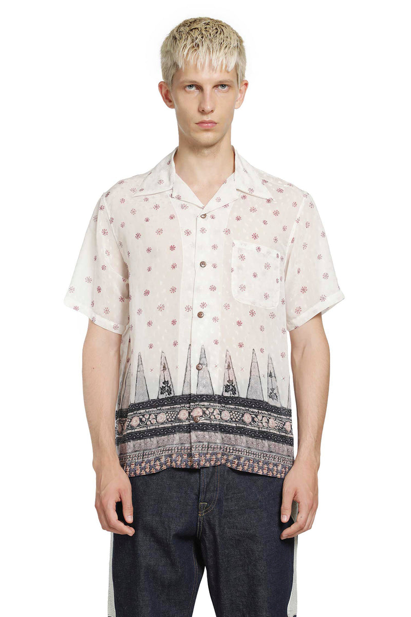KAPITAL Sheer Sarasa Calico Short Sleeve Shirt man
