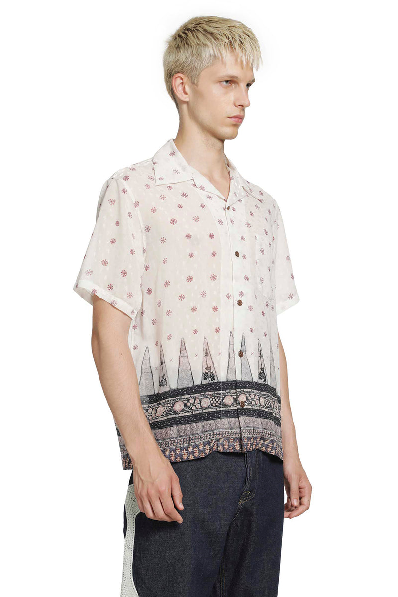 KAPITAL Sheer Sarasa Calico Short Sleeve Shirt man