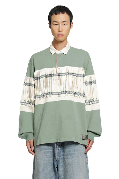Panel Stripe Jersey Fringed Rugby Polo