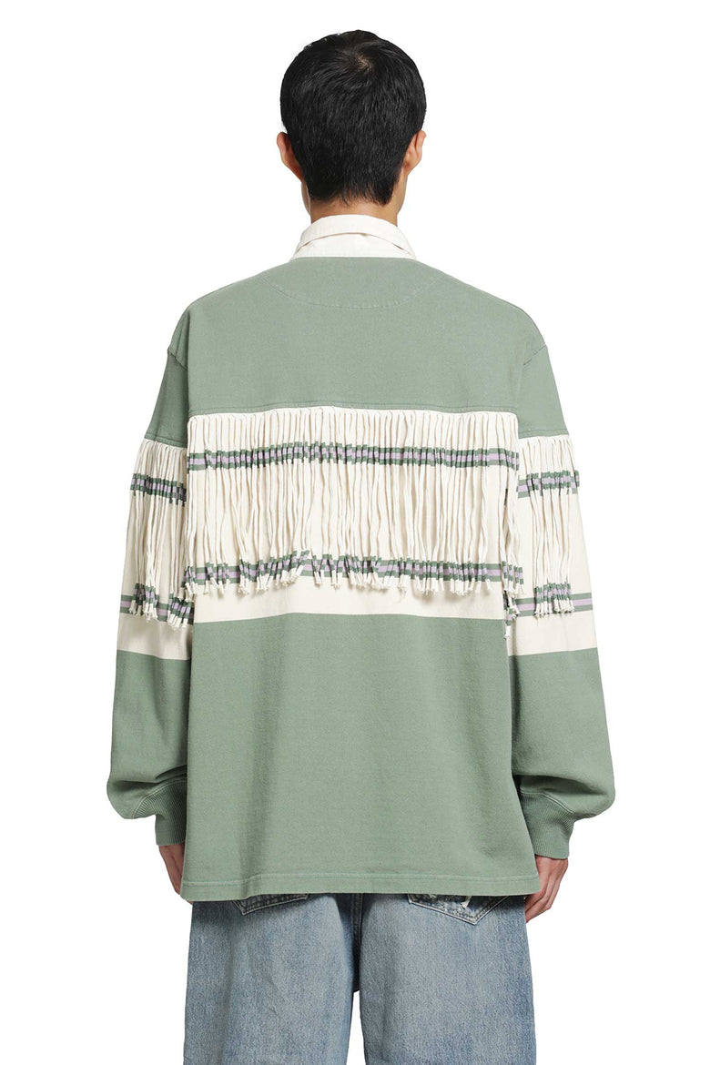 KAPITAL Panel Stripe Jersey Fringed Rugby Polo man