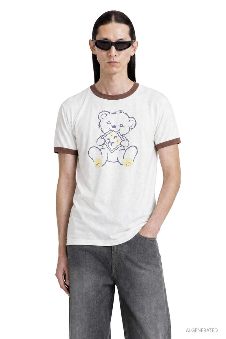 KAPITAL 20/-Jersey Ringer T (PECKISH Little Bear) man
