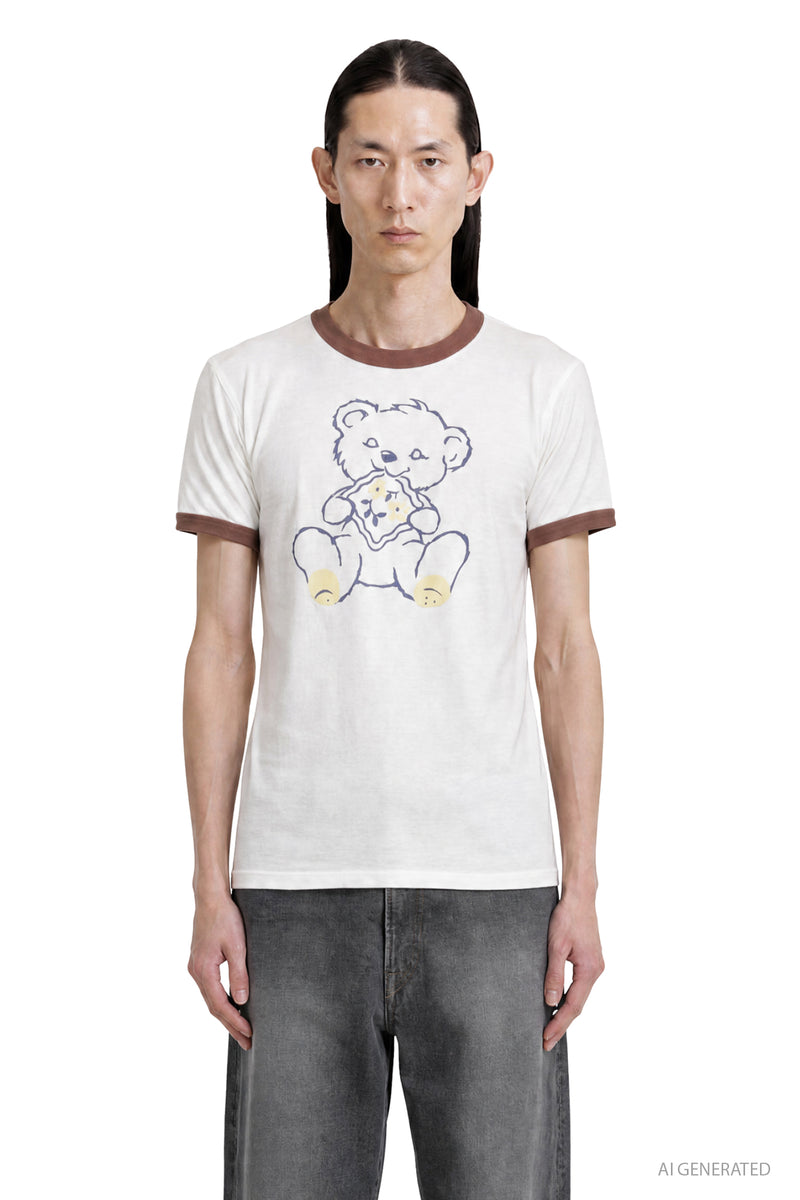 KAPITAL 20/-Jersey Ringer T (PECKISH Little Bear) man