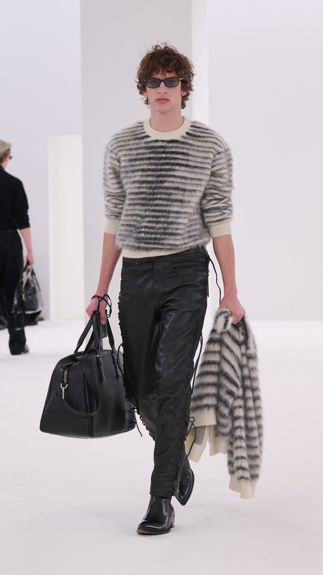TOM FORD Brushed Striped Mohair Sweater man