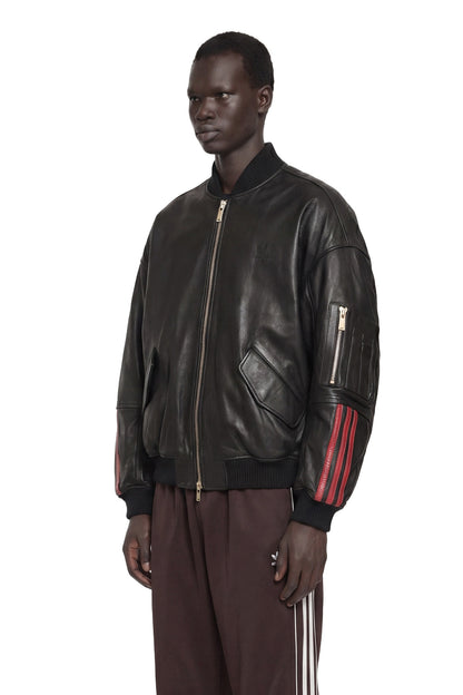 Adidas X Willy Chavarria Leather Bomber Jacket