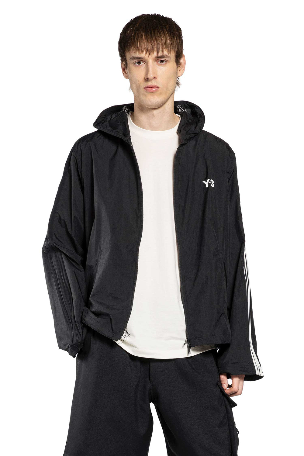 Y-3 Nylon Wired 3-Stripes Hoodie man