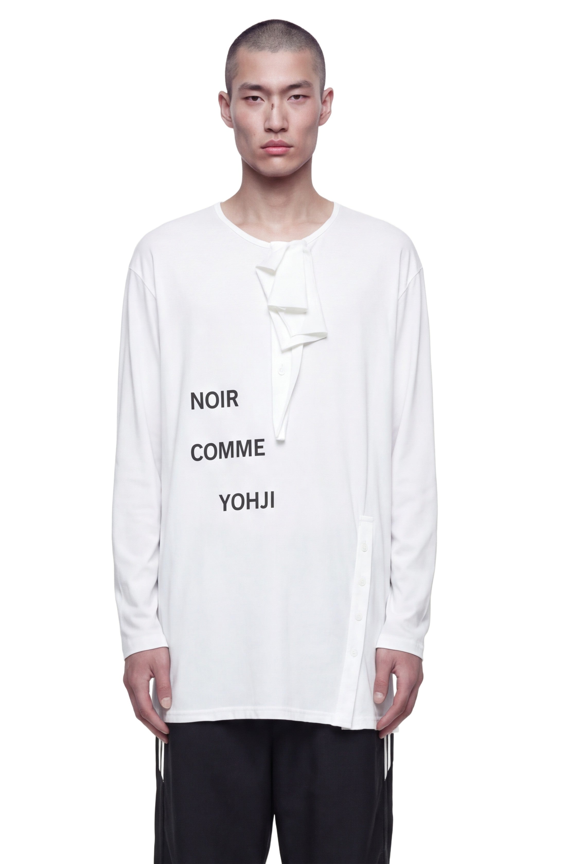 Button-Detail Long Sleeve T-Shirt