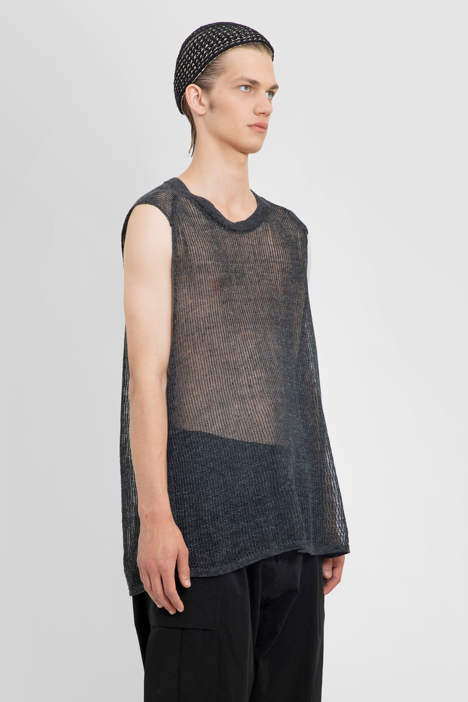 JAN-JAN VAN ESSCHE MAN GREY TANK TOPS - JAN-JAN VAN ESSCHE - TANK