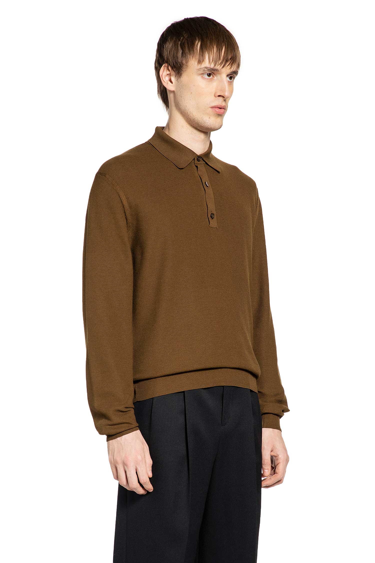 Cotton Silk Knit Polo Shirt