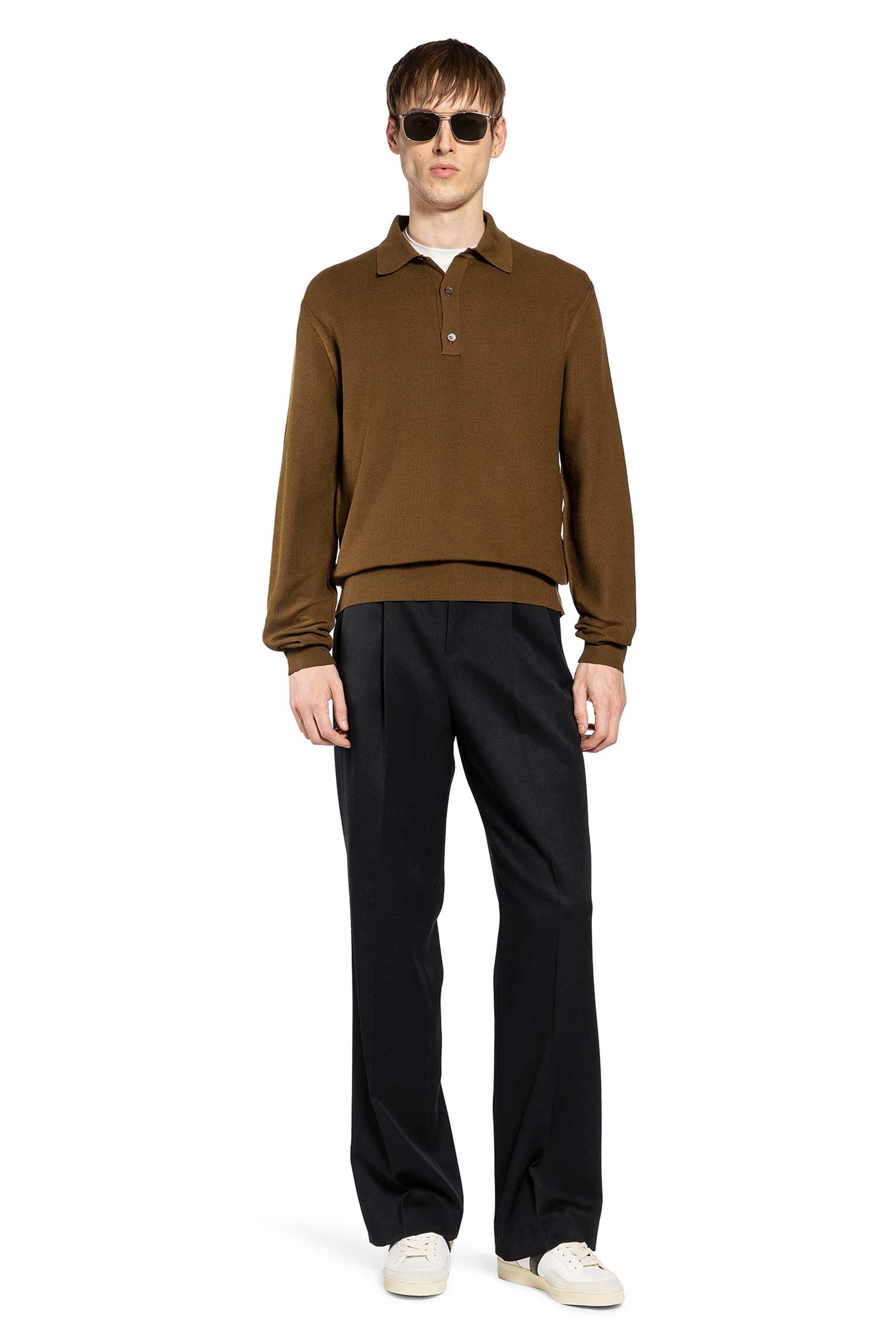 Cotton Silk Knit Polo Shirt