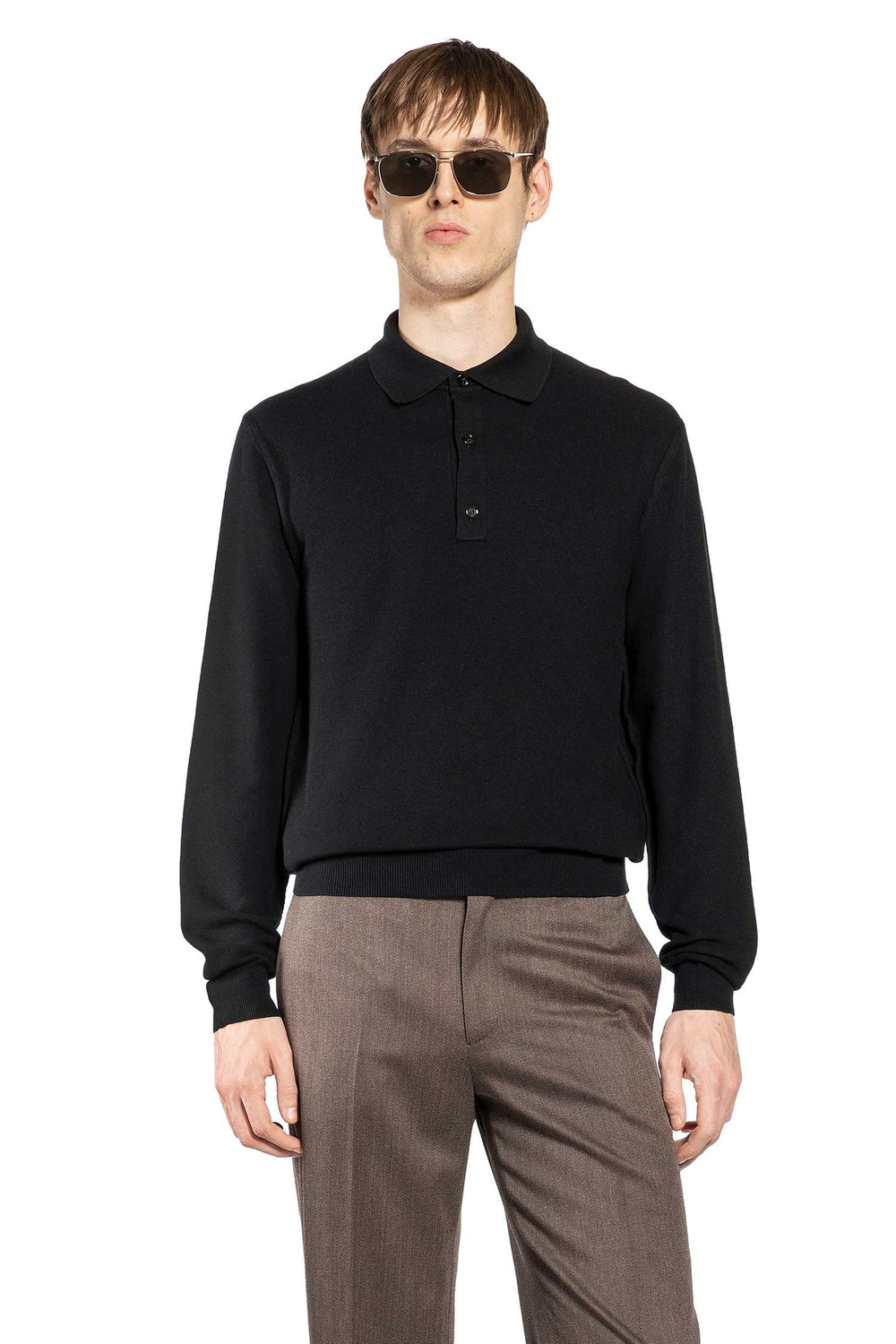 TOM FORD Cotton Silk Knit Polo Shirt man