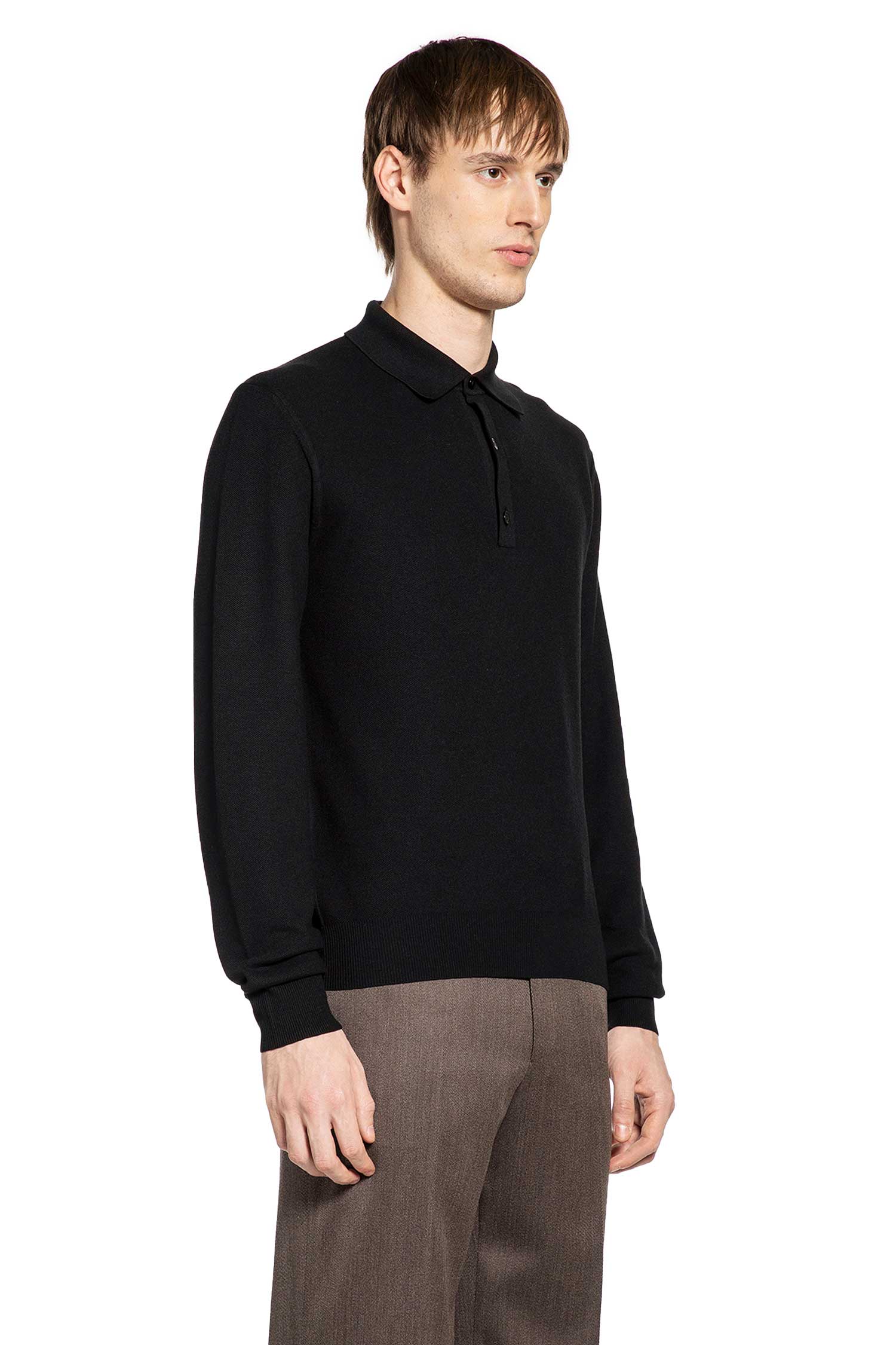 Cotton Silk Knit Polo Shirt