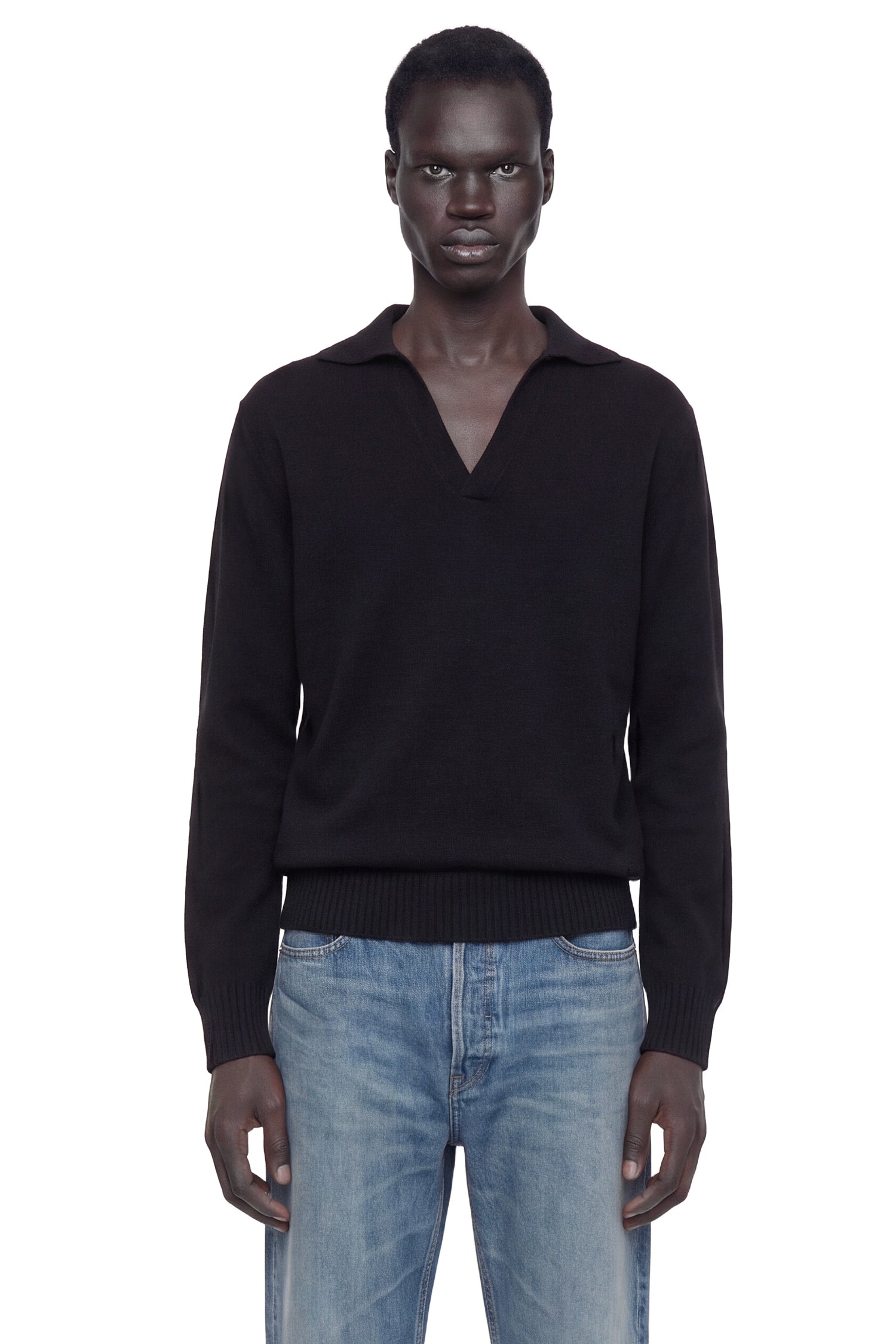 Seamless Cashmere Silk Knit Polo