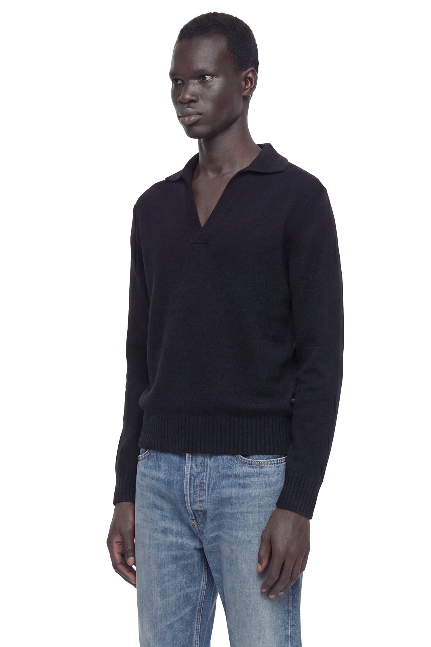 Seamless Cashmere Silk Knit Polo