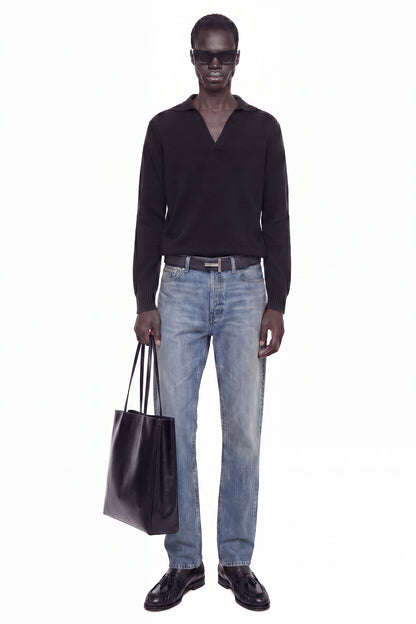 Seamless Cashmere Silk Knit Polo