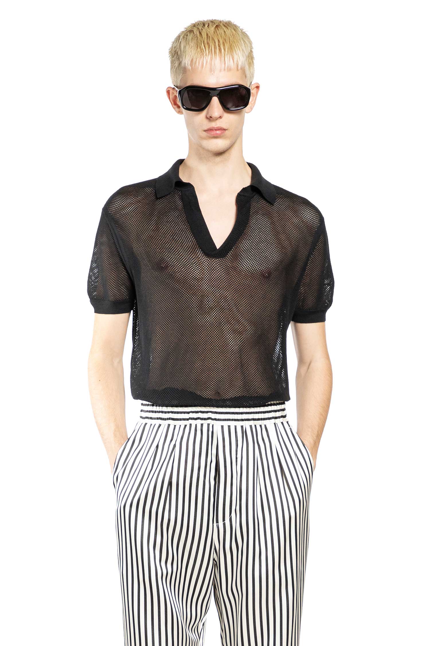 Cotton Silk Mesh Polo