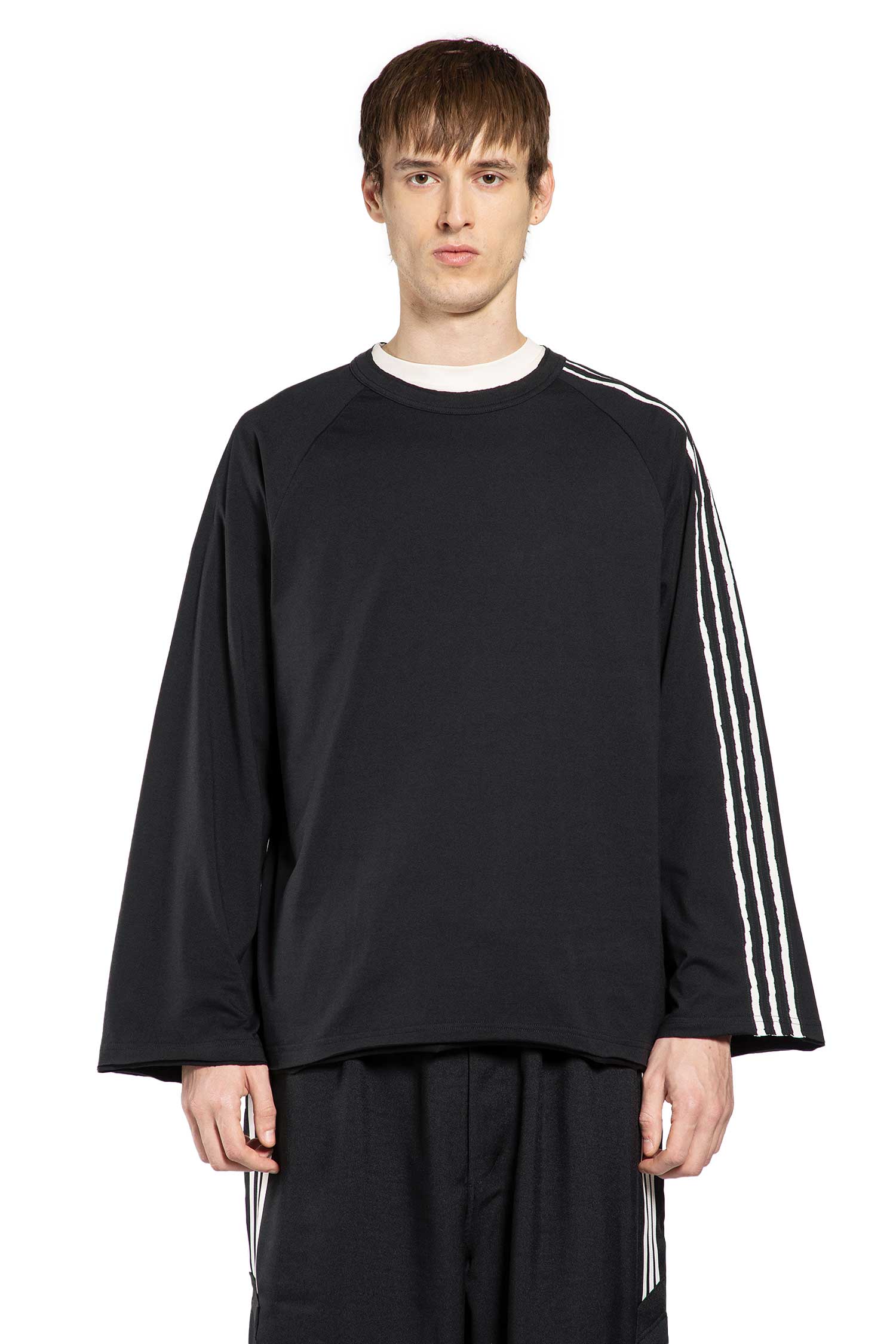 Raw Edge 3-Stripes Long Sleeve Tee