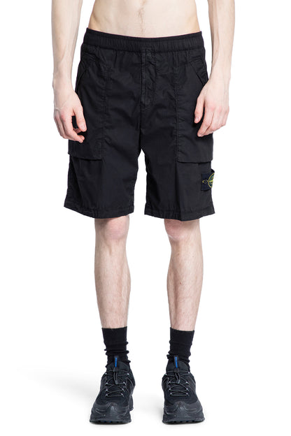 STONE ISLAND MAN BLACK SHORTS & SKIRTS