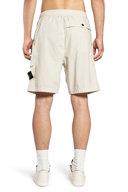 STONE ISLAND MAN OFF-WHITE SHORTS & SKIRTS