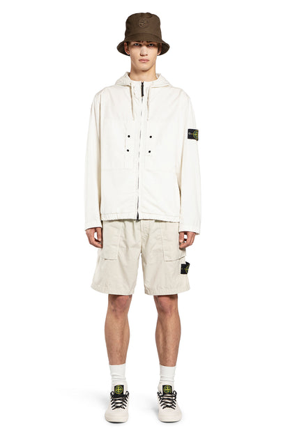 STONE ISLAND MAN OFF-WHITE SHORTS & SKIRTS