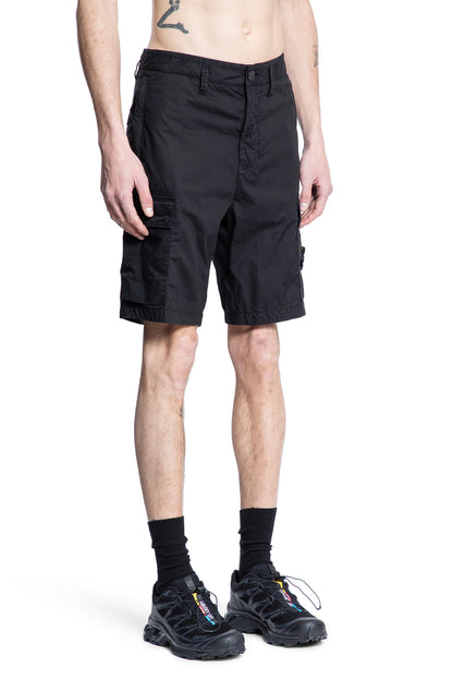 STONE ISLAND MAN BLACK SHORTS & SKIRTS