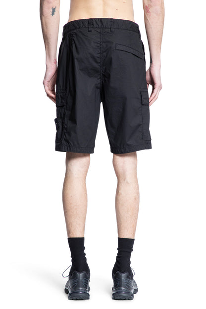 STONE ISLAND MAN BLACK SHORTS & SKIRTS