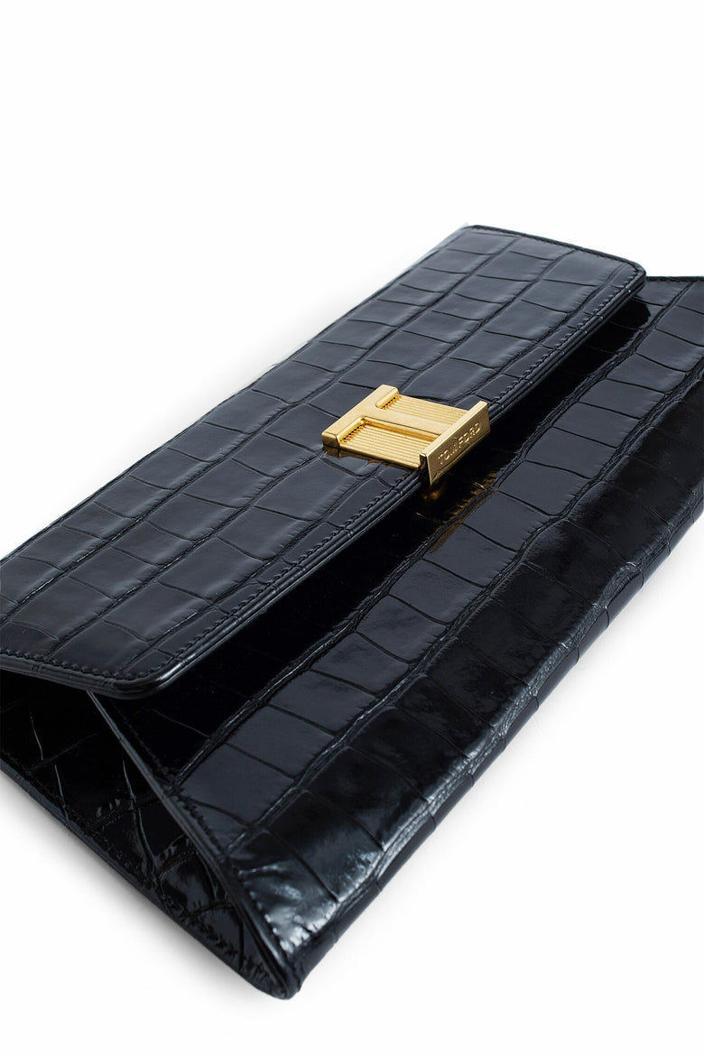 TOM FORD WOMAN BLACK CLUTCHES & POUCHES