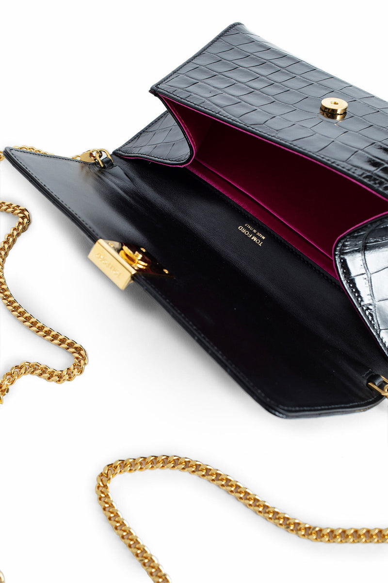 TOM FORD WOMAN BLACK CLUTCHES & POUCHES