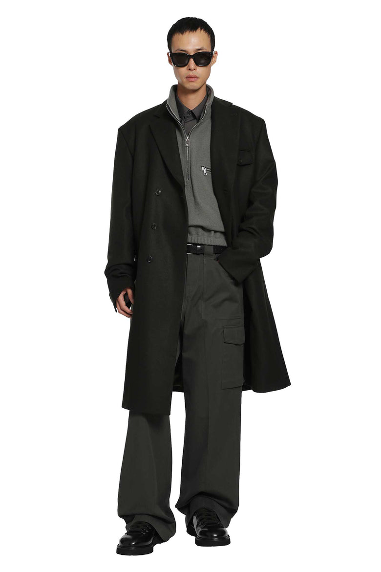RIER Double-Breasted Loden Wool Coat man