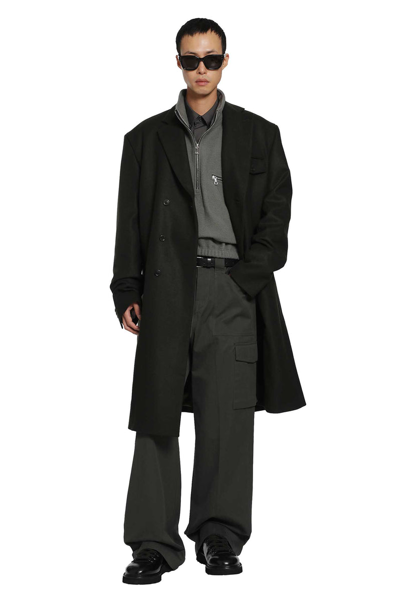 RIER Double-Breasted Loden Wool Coat man