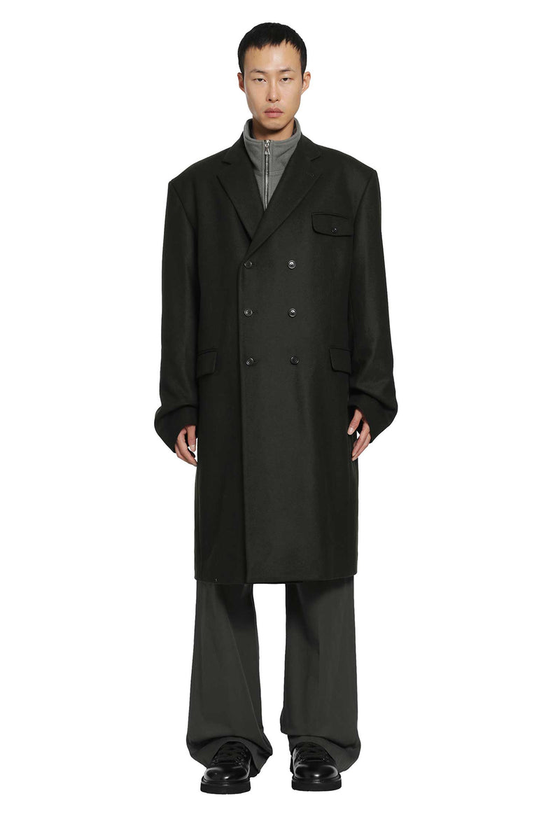 RIER Double-Breasted Loden Wool Coat man
