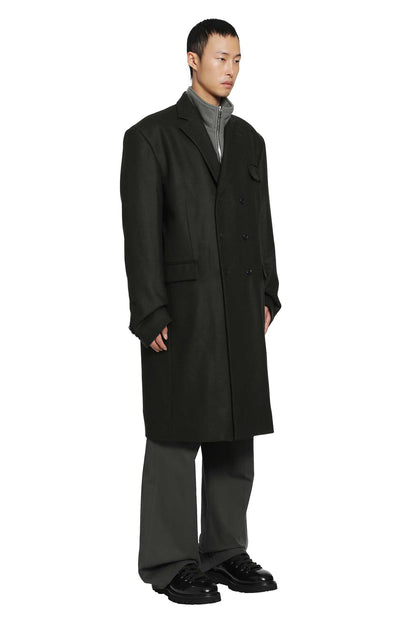 Double-Breasted Loden Wool Coat