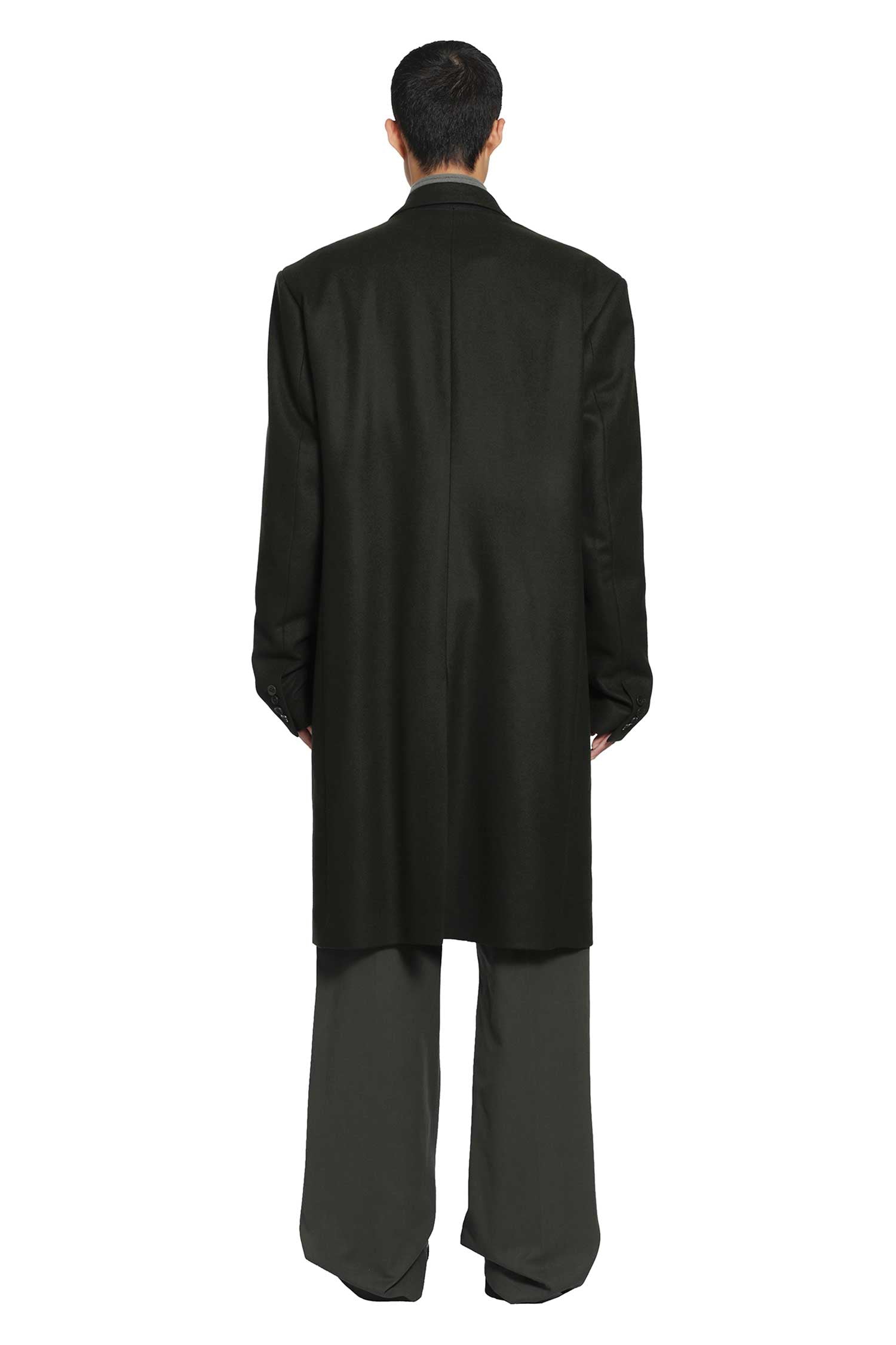 Double-Breasted Loden Wool Coat
