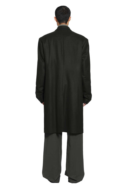 Double-Breasted Loden Wool Coat