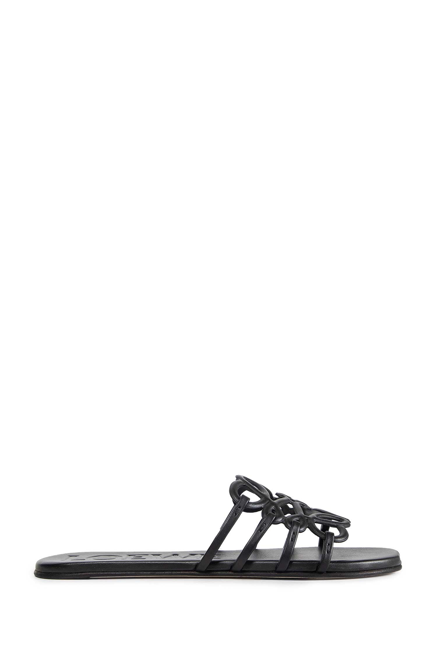 Petal Anagram slides in Soft Calfskin