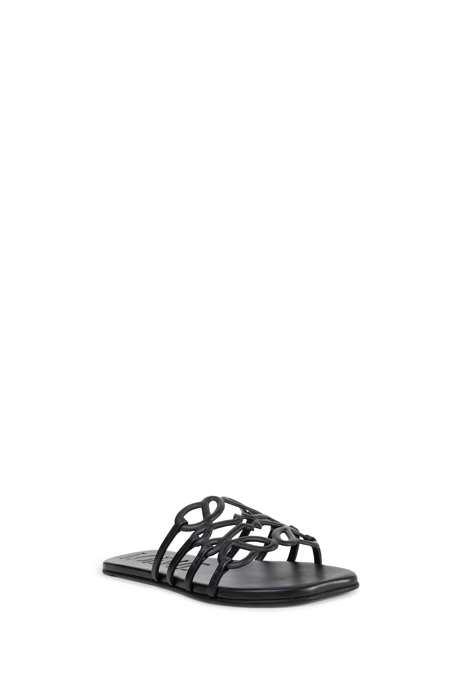 Petal Anagram slides in Soft Calfskin