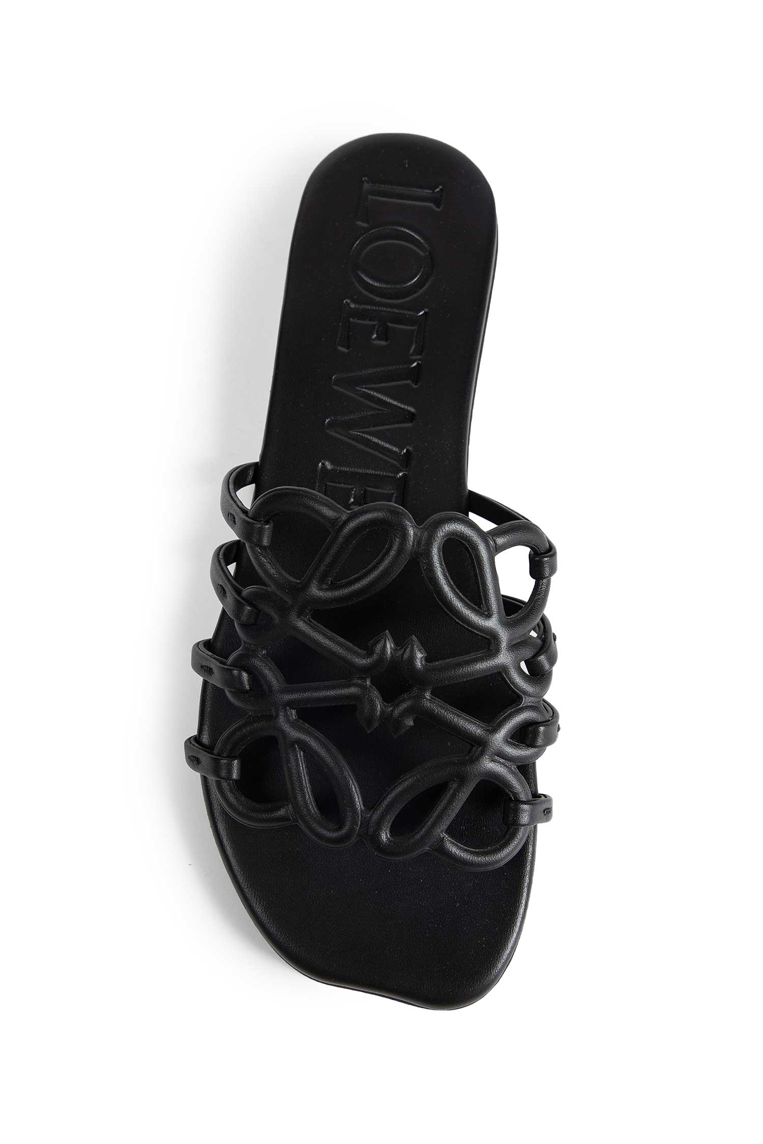 Petal Anagram slides in Soft Calfskin