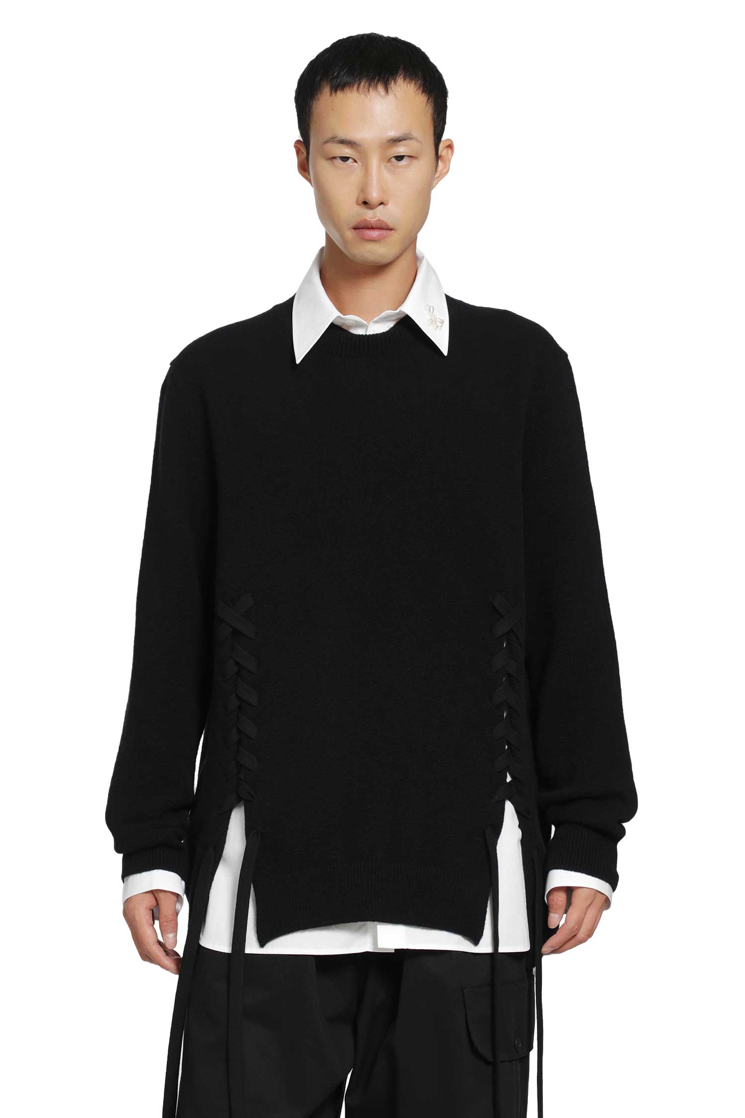 Merino Lace-Up Hem Jumper