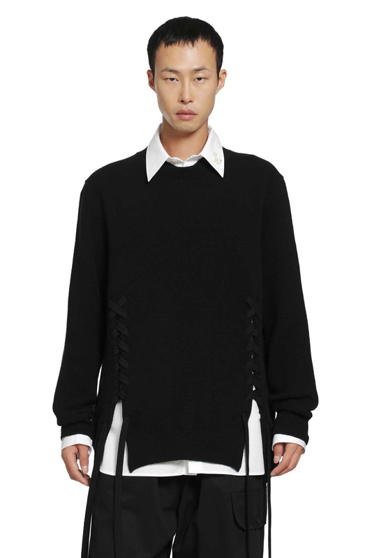 Merino Lace-Up Hem Jumper